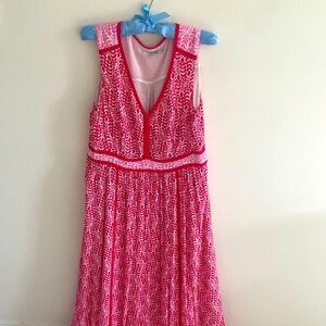 Boden Laurie Red Pink Sleeveless Maxi Size 10